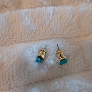 Gold and Turquoise Stud Earrings